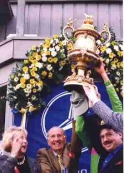 The winning owners with the Gold Cup